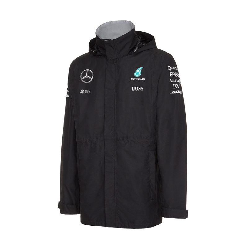 Mercedes AMG Petronas pánská bunda s kapucí Rain black Team F1 2016 ...