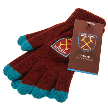 West Ham United pánské rukavice Touchscreen Knitted Gloves Adults