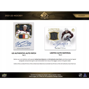 NHL boxy hokejové karty NHL 2021-22 Upper Deck SP Authentic Hobby Box