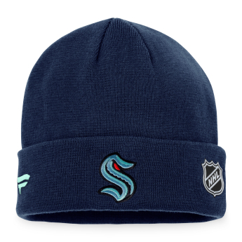 Seattle Kraken zimní čepice Authentic Pro Game & Train Cuffed Knit Traditional Navy