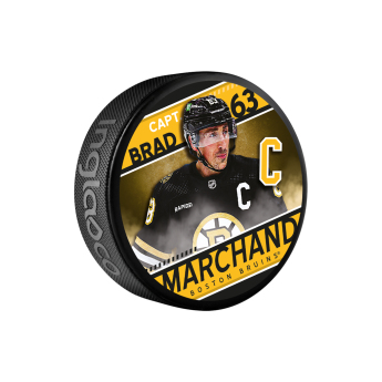 Boston Bruins puk Brad Marchand #63 Souvenir Collector Hockey Puck In Cube