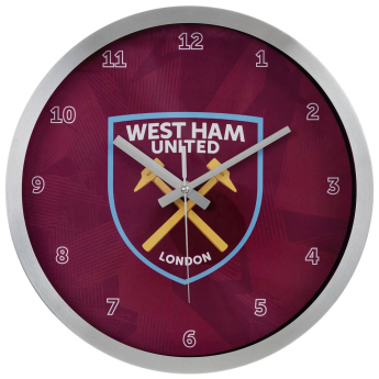 West Ham United nástěnné hodiny Geo Metal Wall Clock