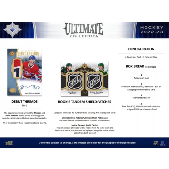 NHL boxy hokejové karty NHL 2022-23 Upper Deck Ultimate Hobby Box