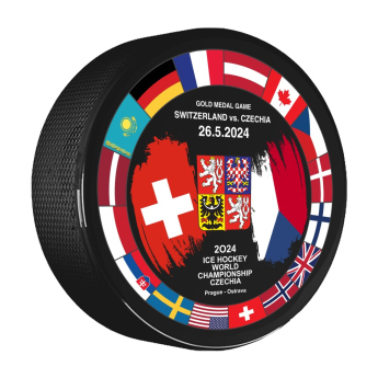 Hokejové reprezentace puk Ice Hockey World Championship Czechia MS 2024 Dueling 26.5.2024 Switzerland vs. Czechia Signature edition