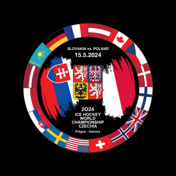 Hokejové reprezentace puk Ice Hockey World Championship Czechia MS 2024 Dueling 15.5.2024 Slovakia vs. Poland