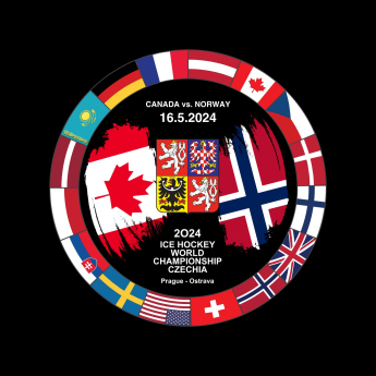 Hokejové reprezentace puk Ice Hockey World Championship Czechia MS 2024 Dueling 16.5.2024 Canada vs. Norway