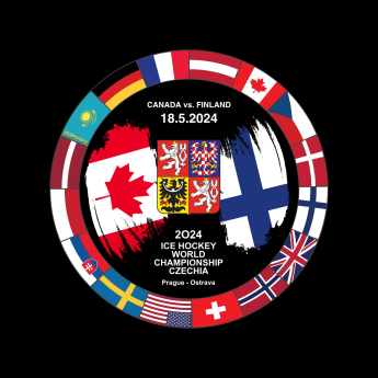 Hokejové reprezentace puk Ice Hockey World Championship Czechia MS 2024 Dueling 18.5.2024 Canada vs. Finland