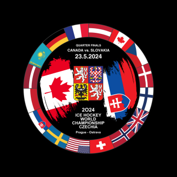 Hokejové reprezentace puk Ice Hockey World Championship Czechia MS 2024 Dueling 23.5.2024 Canada vs. Slovakia