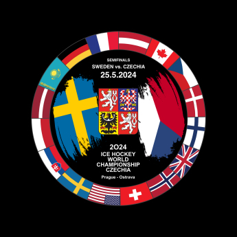 Hokejové reprezentace puk Ice Hockey World Championship Czechia MS 2024 Dueling 25.5.2024 Sweden vs. Czechia