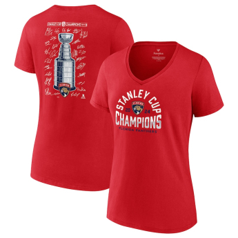 Florida Panthers dámské tričko 2024 Stanley Cup Champions Signature Roster V-Neck