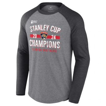 Pánské tričko Florida Panthers 2024 Stanley Cup Champions Throwback Tri-Blend Raglan Long Sleeve