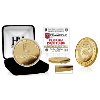 Florida Panthers sběratelská mince 2024 Stanley Cup Champions 39mm Gold Coin