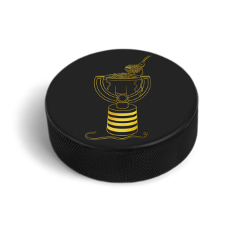 Hokejové reprezentace puk David Pastrňák #88 PASTA CUP Ice Hockey World Championship Czechia MS 2024 GOLD EDITION Black