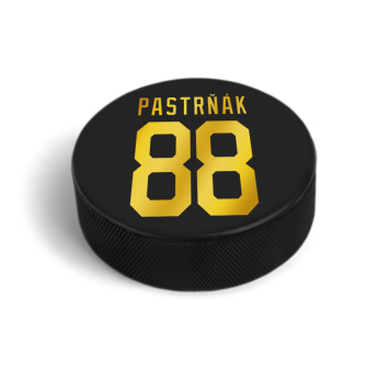 Hokejové reprezentace puk David Pastrňák #88 PASTA CUP Ice Hockey World Championship Czechia MS 2024 GOLD EDITION Black