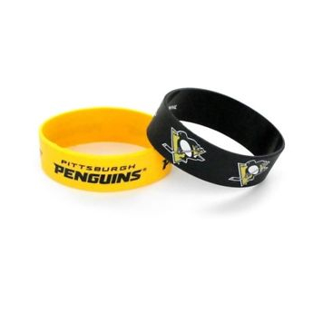 Pittsburgh Penguins silikonový náramek 2pcs yellow and black