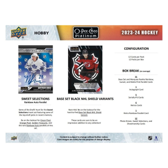 NHL boxy hokejové karty NHL 2023-24 Upper Deck O-Pee-Chee Platinum Hobby Box