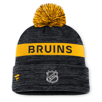 Boston Bruins zimní čepice Authentic Pro Rink Beanie Cuff With POM