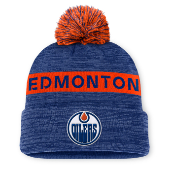 Edmonton Oilers zimní čepice Authentic Pro Rink Beanie Cuff With POM