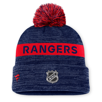 New York Rangers zimní čepice Authentic Pro Rink Beanie Cuff With POM