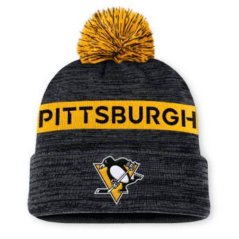 Pittsburgh Penguins zimní čepice Authentic Pro Rink Beanie Cuff With POM