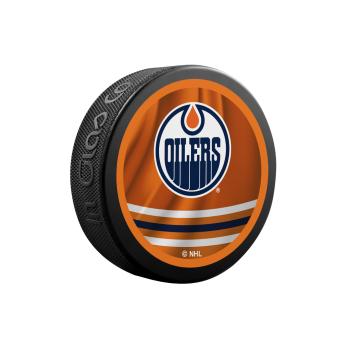 Edmonton Oilers puk reverse retro jersey souvenir collector hockey puck