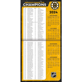 Boston Bruins kalendář 2025 Wall Calendar