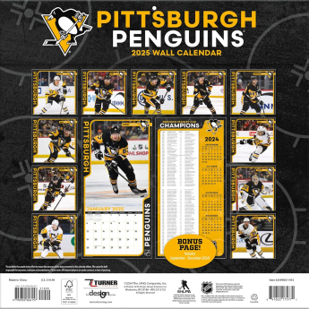 Pittsburgh Penguins kalendář 2025 Wall Calendar