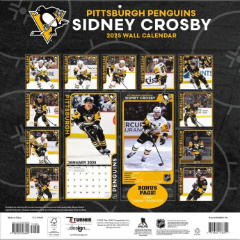 Pittsburgh Penguins kalendář Sidney Crosby #87 2025 Wall Calendar