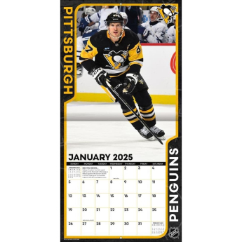 Pittsburgh Penguins kalendář Sidney Crosby #87 2025 Wall Calendar