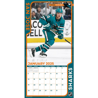 San Jose Sharks kalendář 2025 Wall Calendar