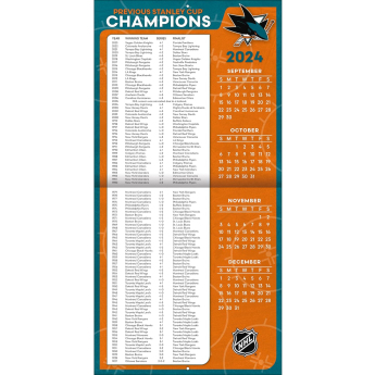 San Jose Sharks kalendář 2025 Wall Calendar