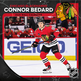 Chicago Blackhawks kalendář Connor Bedard 2025 Wall Calendar