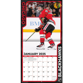 Chicago Blackhawks kalendář Connor Bedard 2025 Wall Calendar