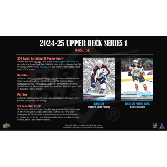 NHL boxy hokejové karty NHL 2024-25 Upper Deck Series 1 Hobby Box