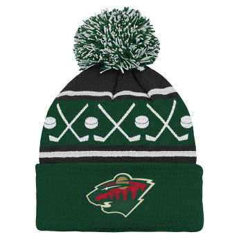 Minnesota Wild dětská zimní čepice Face-Off Cuff Pom